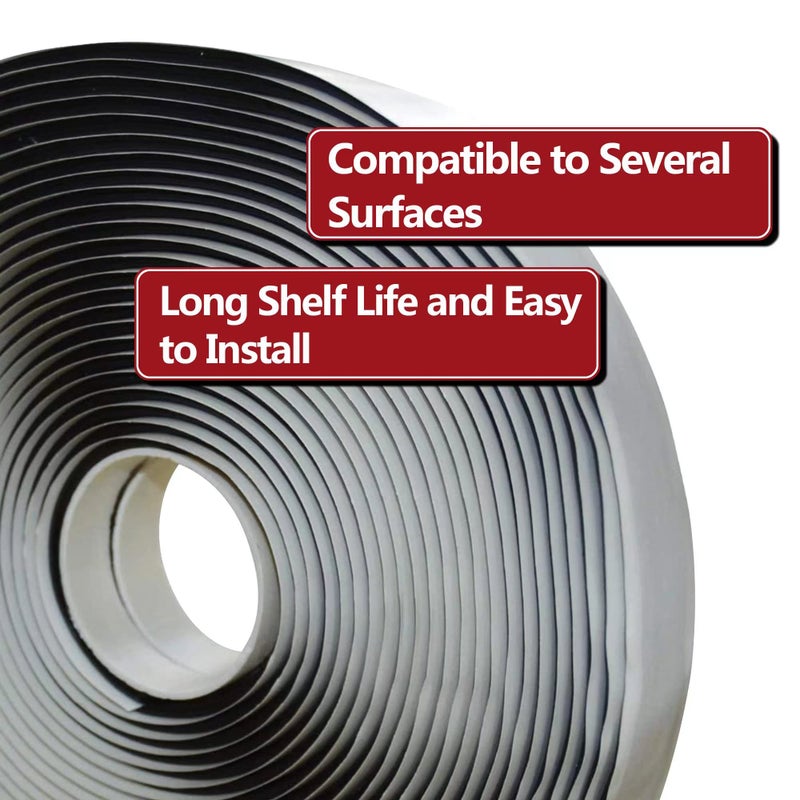 LLPT Butyl Tape Black 1 Inch x 33Ft Tight Seal for Leak Proof EPDM RV Repair Window Glass Boat Sealing Roof Pipe Patching(BST233) - Image 3